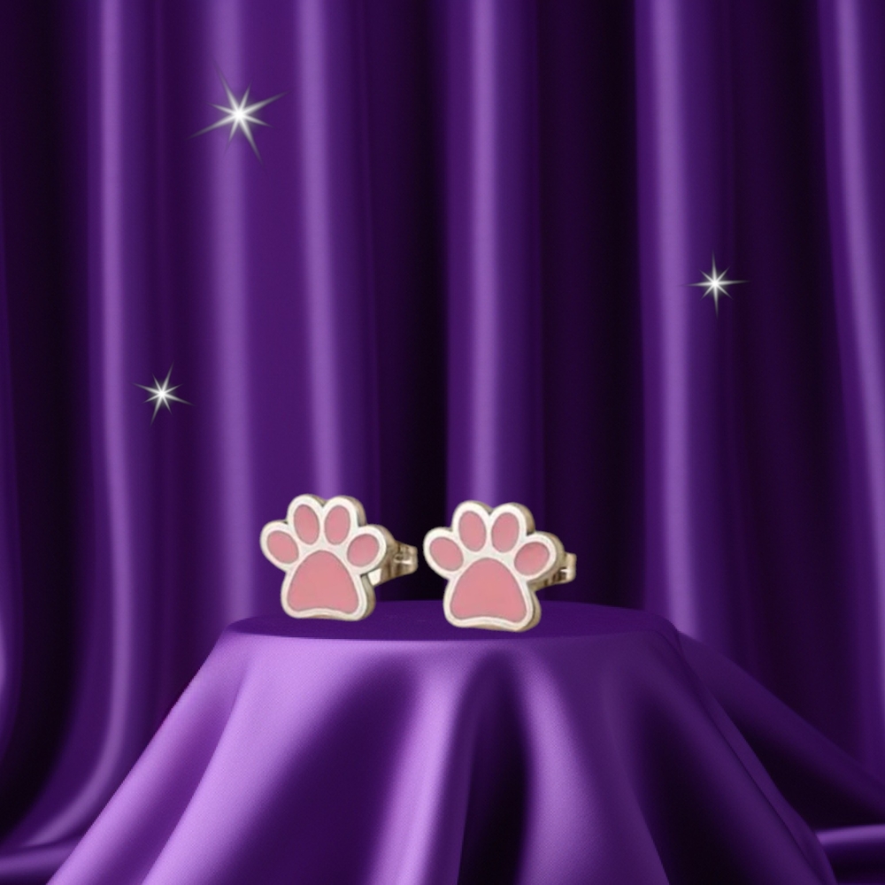 NEW Cute Pink Paw Earrings